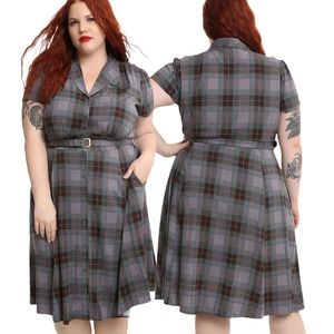 Torrid Hot Topic Outlander 5x 1940s Belted Shirt Dress Plaid NEW